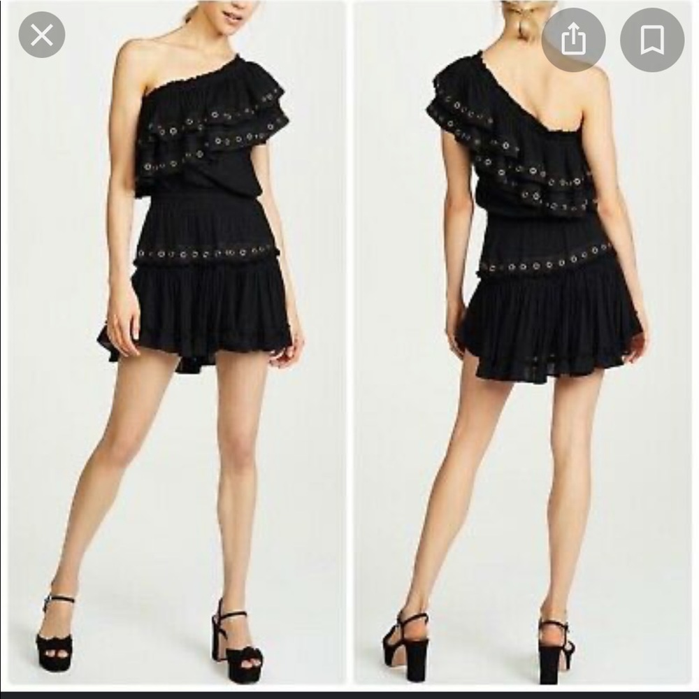 MISA Los Angeles one shoulder mini dress